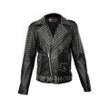 Mens Leather Jacket Studded Party Jackets with Steel Studs Handmade