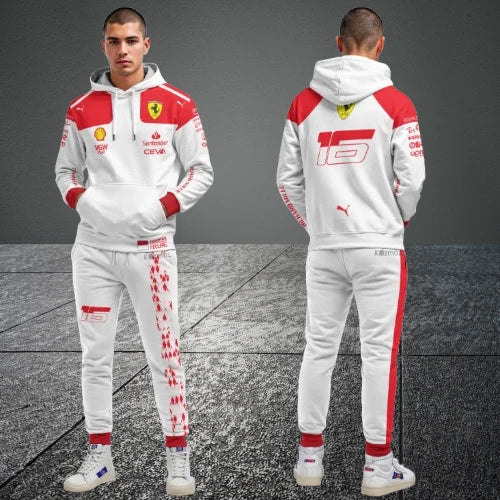 Charles Leclerc F1 Racing 2023 Monaco GP Tracksuit White