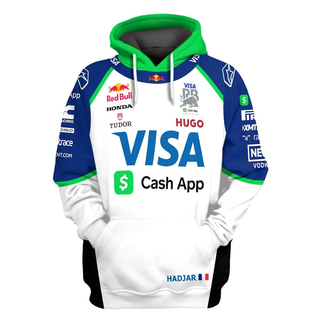 Isack Hadjar Visa Cash App Racing Bulls F1 Team Race Suits Hoodie