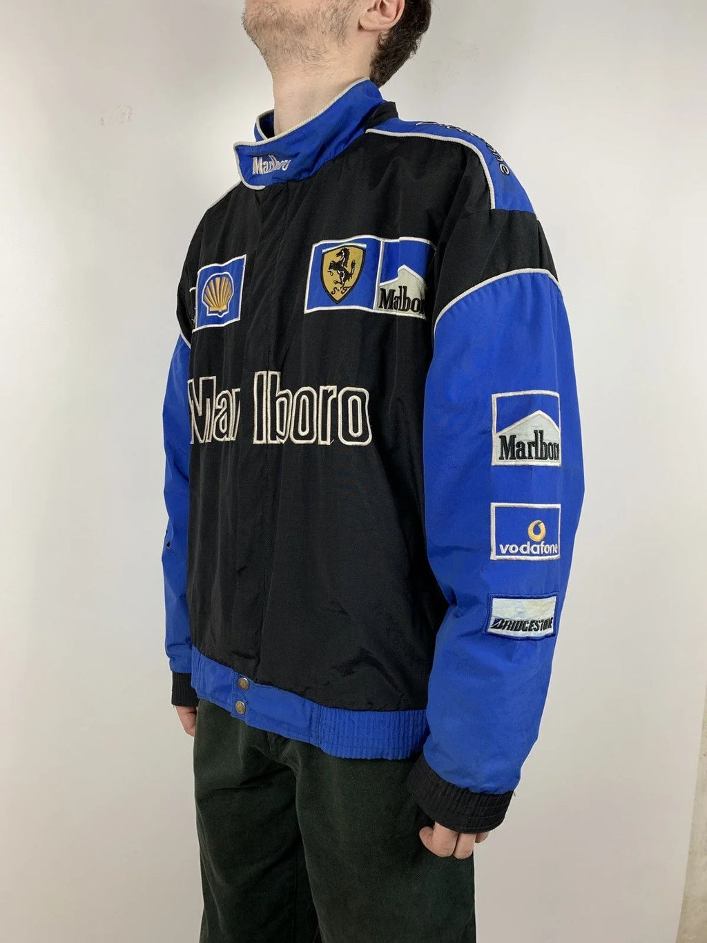 Men's Vintage Ferrari Marlboro Vodafone Racing Jacket blue