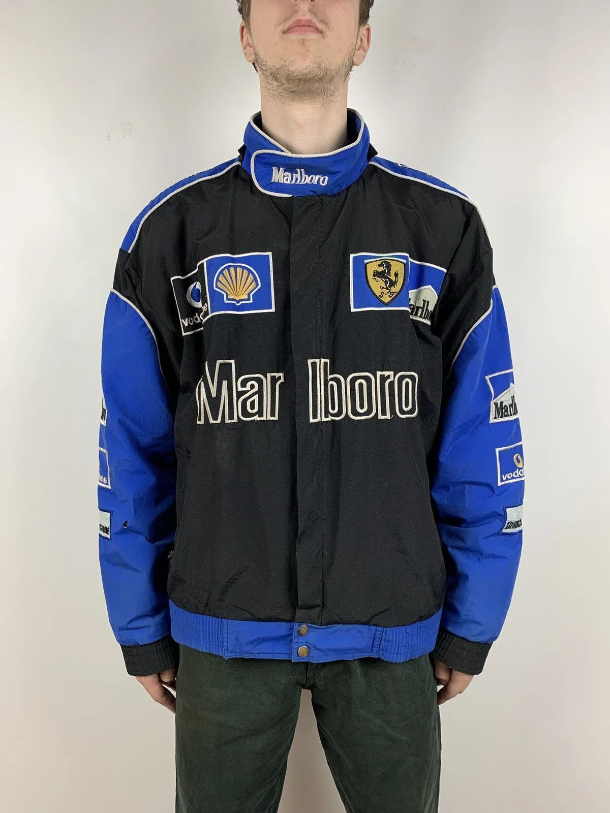 Men's Vintage Ferrari Marlboro Vodafone Racing Jacket blue