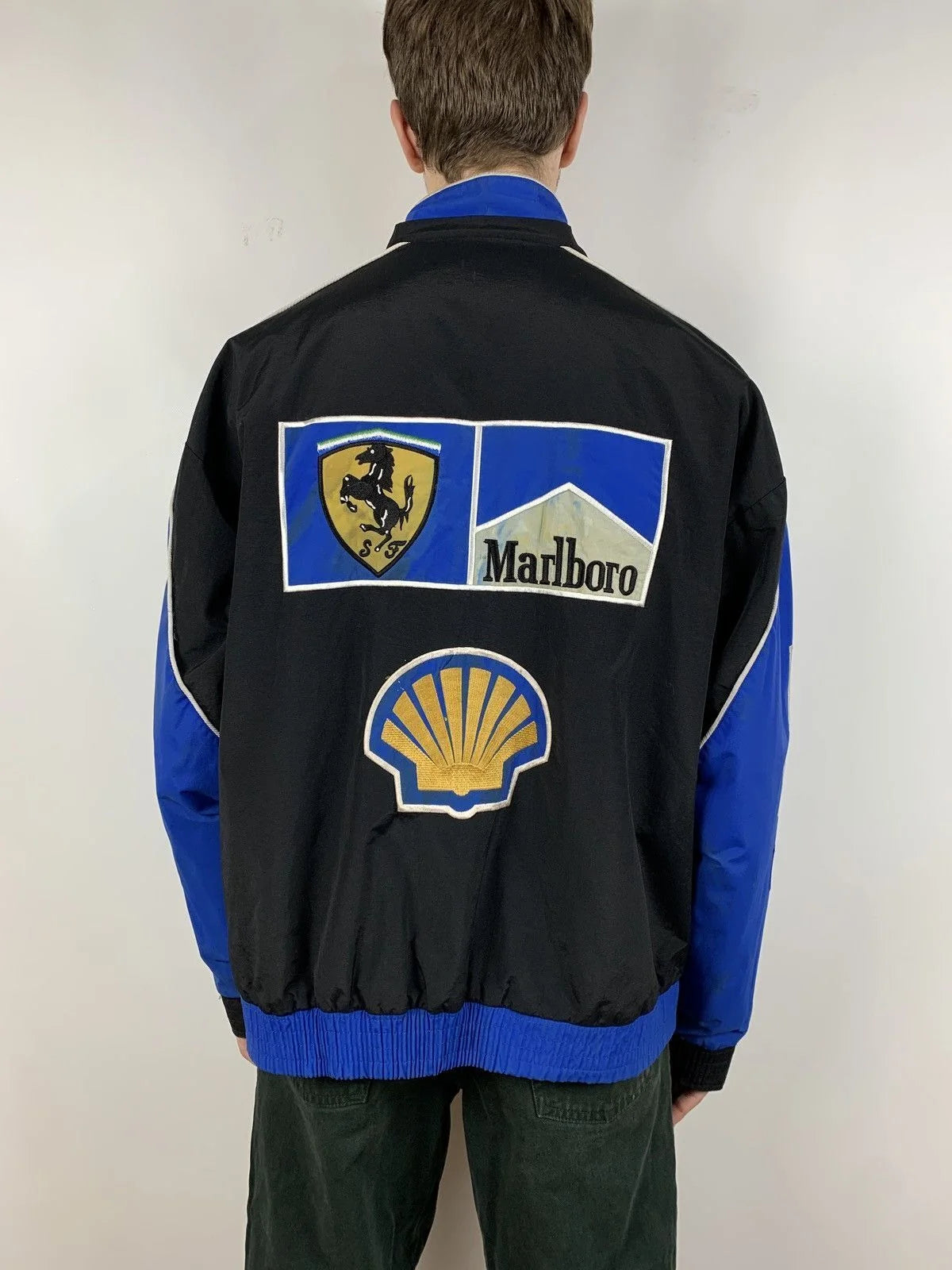 Men's Vintage Ferrari Marlboro Vodafone Racing Jacket blue