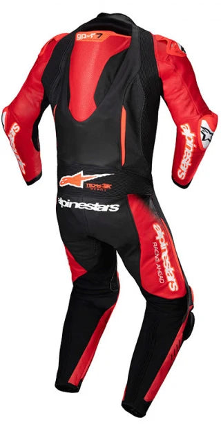 Leather suit Alpinestars GP-R7 1 piece black-mid red